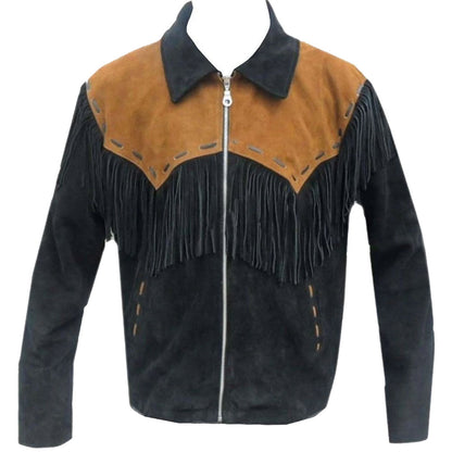 Men's Western Cowboy Suede Leather Jacket