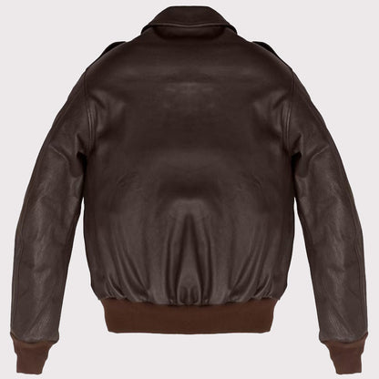 Wing Collar Leather Bomber Jacket
