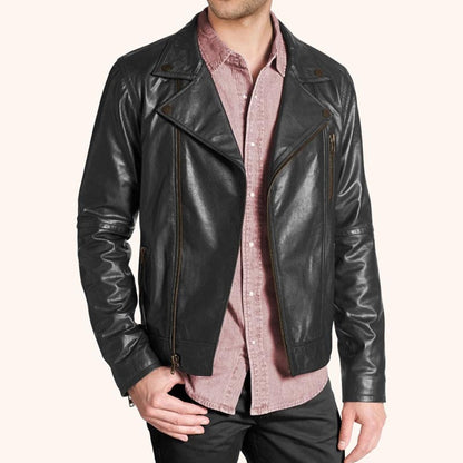 Modern Black Leather Jacket for Men - Jackets Kingdom