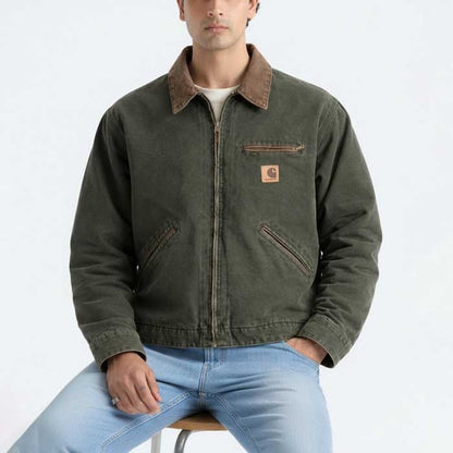 Moose Green J97 Detroit Style Canvas Workwear Jacket