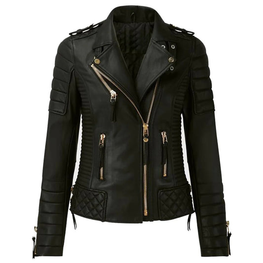 motorcycle leather fashion jacket