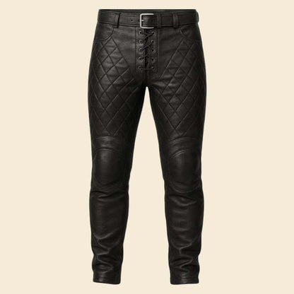 New black medieval leather pants for LARP and renaissance costume by Jackets Kingdom
