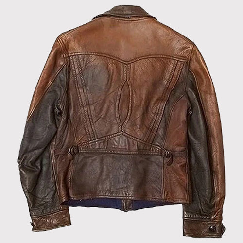 New Edition Vintage Charcoal Brown Leather Jacket for Men