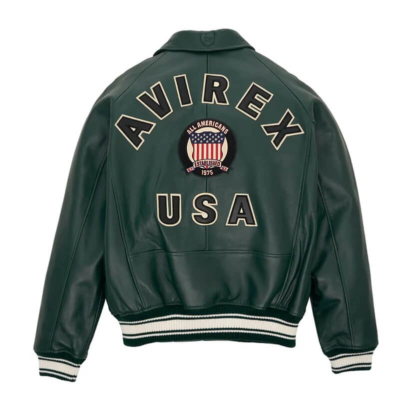 Varsity Hunter Green Icon Avirex Leather Jacket