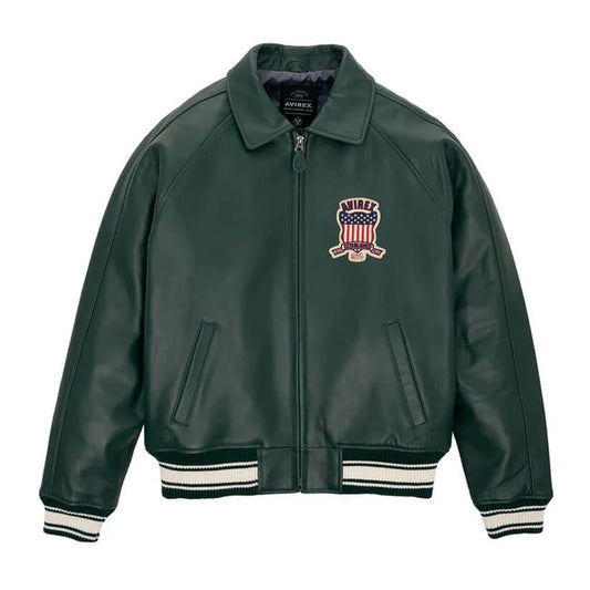 Varsity Hunter Green Icon Avirex Leather Jacket