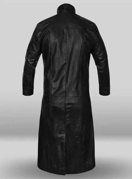 Nick Fury Black Leather Trench Coat Mens Avengers Costume
