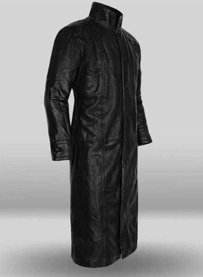 Nick Fury Black Leather Trench Coat Mens Avengers Costume