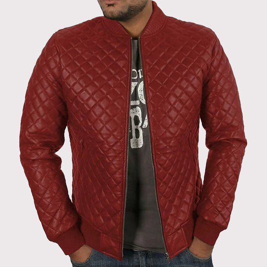 Lambskin Quilted Leather Jacket for Men