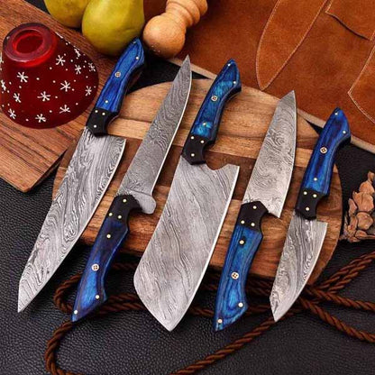 Personalized Damascus Chef Knife Gift Set with Handmade Craftsmanship | Jackets Kingdom