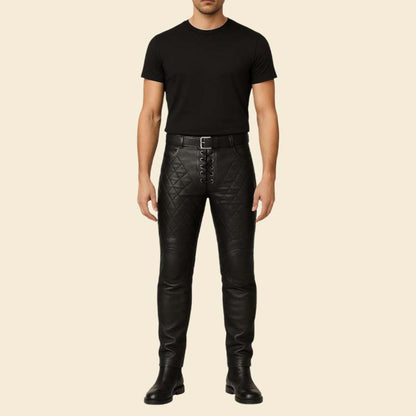 Premium full grain medieval leather pants slim fit by Jackets Kingdom