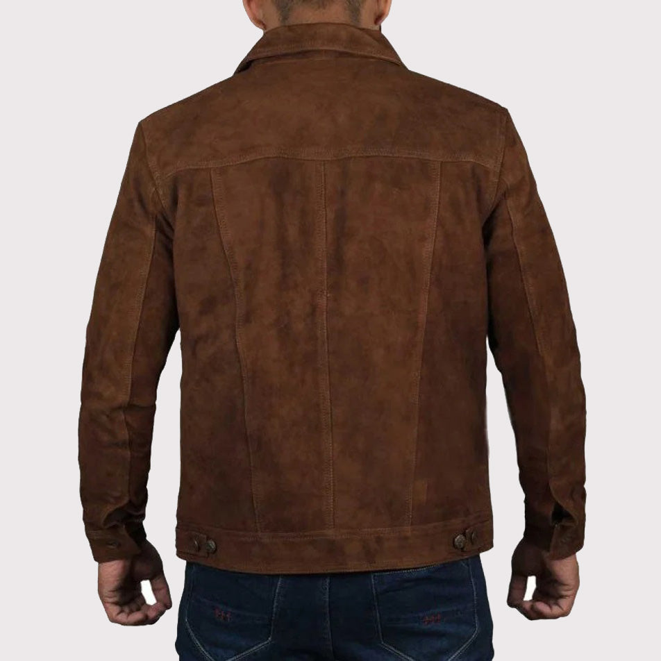 Premium Men's Logan Brown Suede Leather Jacket