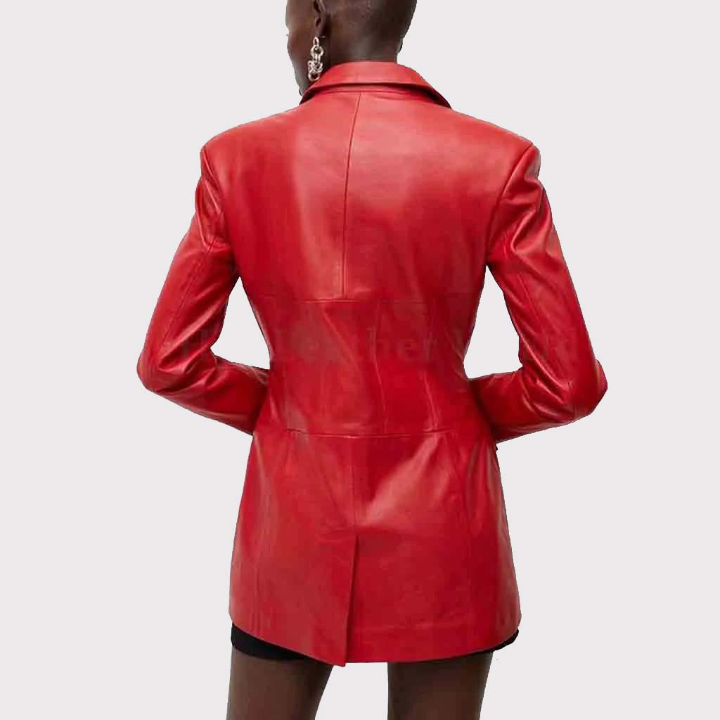 Red Corset Women's Leather Blazer