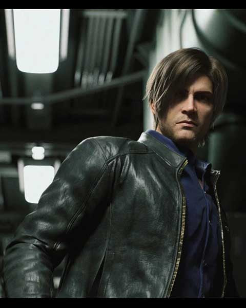 Resident Evil Infinite Darkness Black Genuine Leather Bomber Jacket