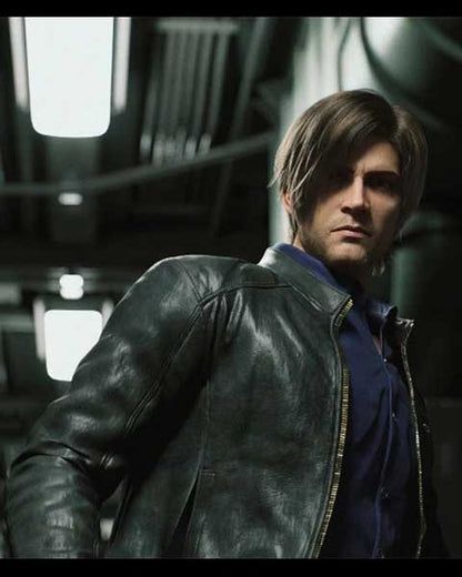 Resident Evil Infinite Darkness Black Genuine Leather Bomber Jacket