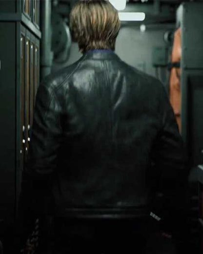 Resident Evil Infinite Darkness Black Genuine Leather Bomber Jacket