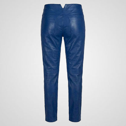 Jim Morrison inspired royal blue leather pants