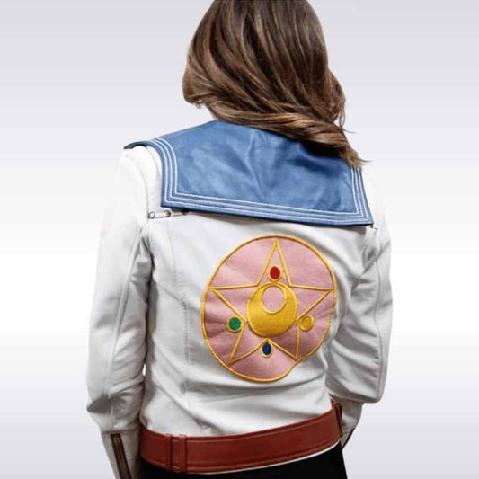 Sailor Moon Moto Style Leather Jacket for Women