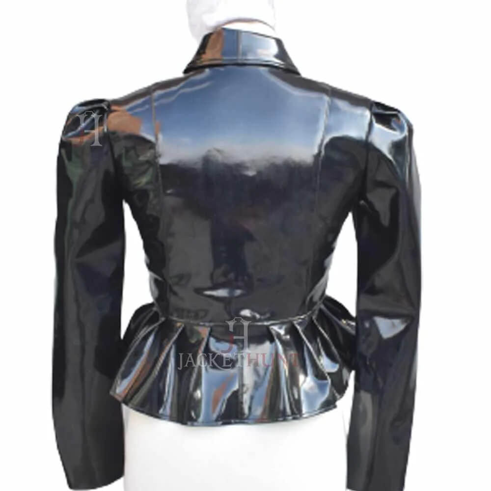 sexy leather frock jacket