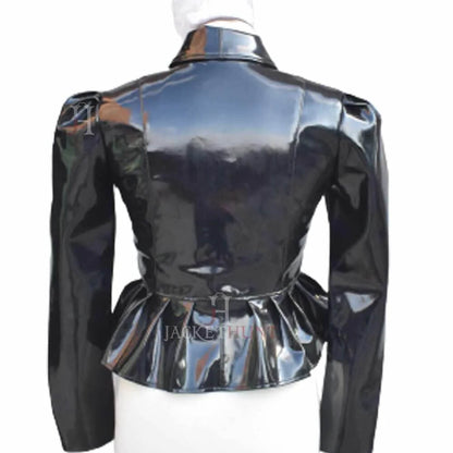 sexy leather frock jacket