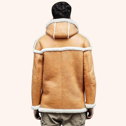 sheepskin bomber jacket yellow color