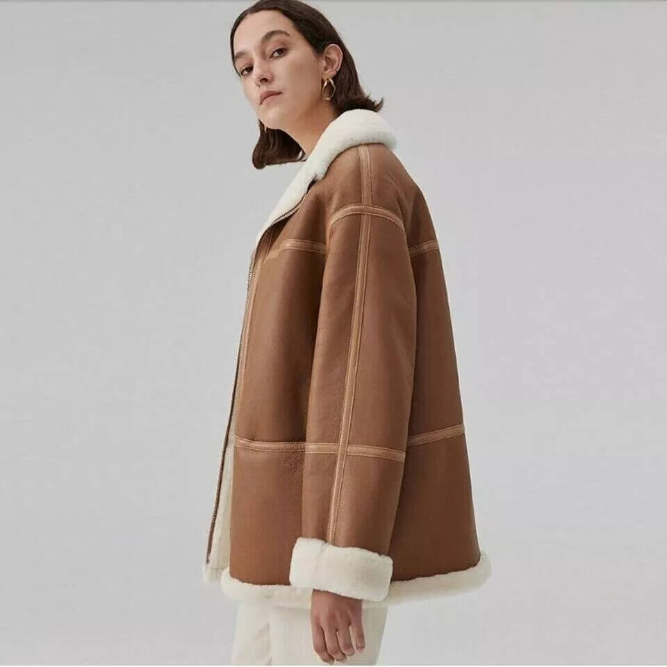 sheepskin aviator coat