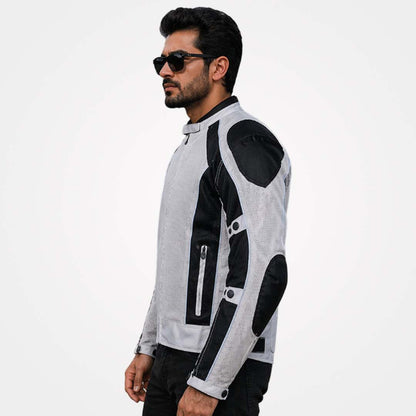 Silver Summer Joy Full Mesh Waterproof Motorcycle Jacket