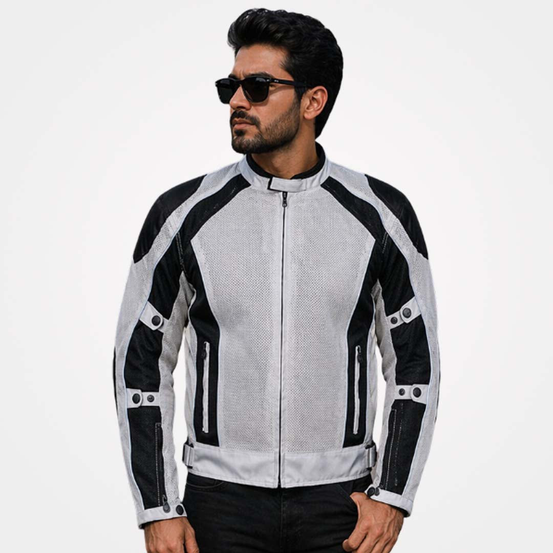 Silver Summer Joy Full Mesh Waterproof Motorcycle Jacket