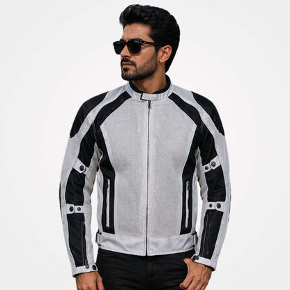Silver Summer Joy Full Mesh Waterproof Motorcycle Jacket