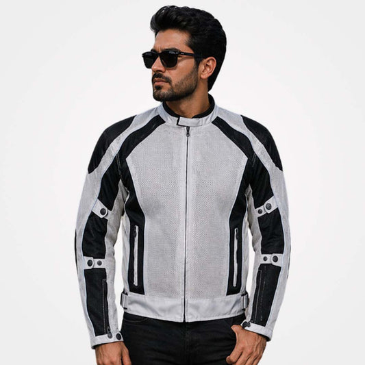 Silver Summer Joy Full Mesh Waterproof Motorcycle Jacket