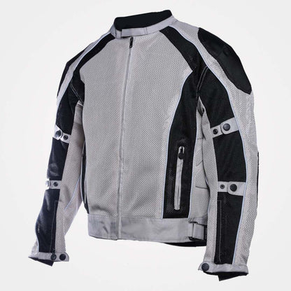 Silver Summer Joy Full Mesh Waterproof Motorcycle Jacket