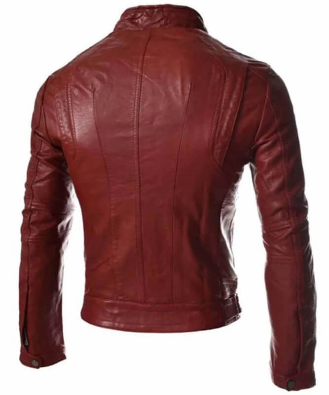 slim fit faux leather jacket