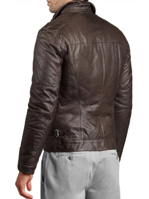 Soft Lambskin Leather Jacket - Men's Dark Brown Genuine Leather Jacket