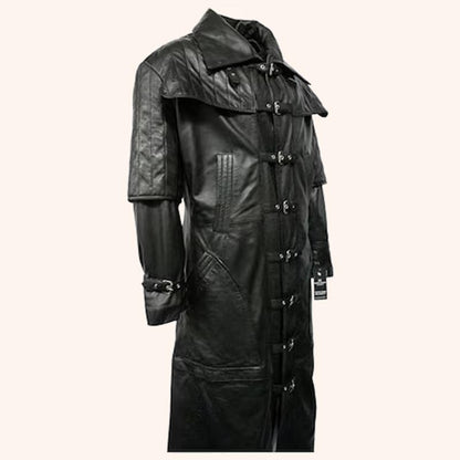 Steampunk Leather Vampire Matrix Trench Duster Coat