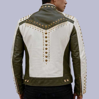 Premium Studded Leather Biker Jacket for Punk Rock Fashion | Jackets Kingdom