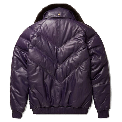 Stylish Purple V-Bomber Jacket