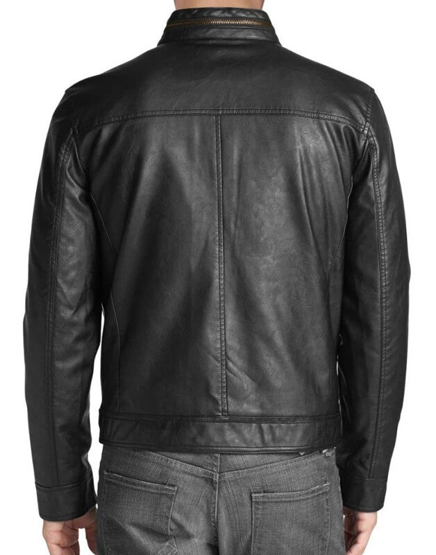 Stylish Black Leather Biker Jacket - Men's Motorcycle Jacket