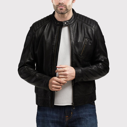 Stylish Men's Faux Leather Jacket - Premium Quality
