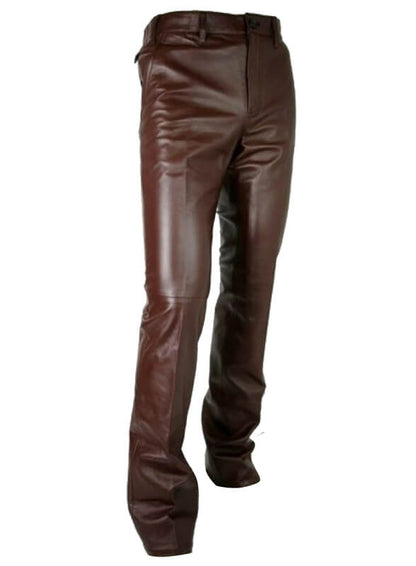 Stylish Men's Brown Leather Pants