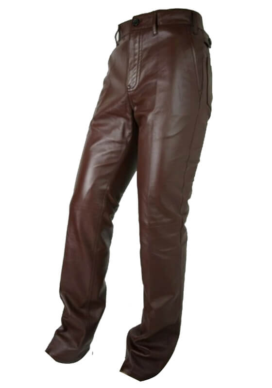 Stylish Men's Brown Leather Pants