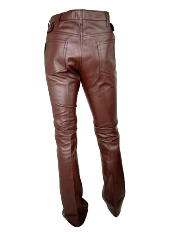 Stylish Men's Brown Leather Pants