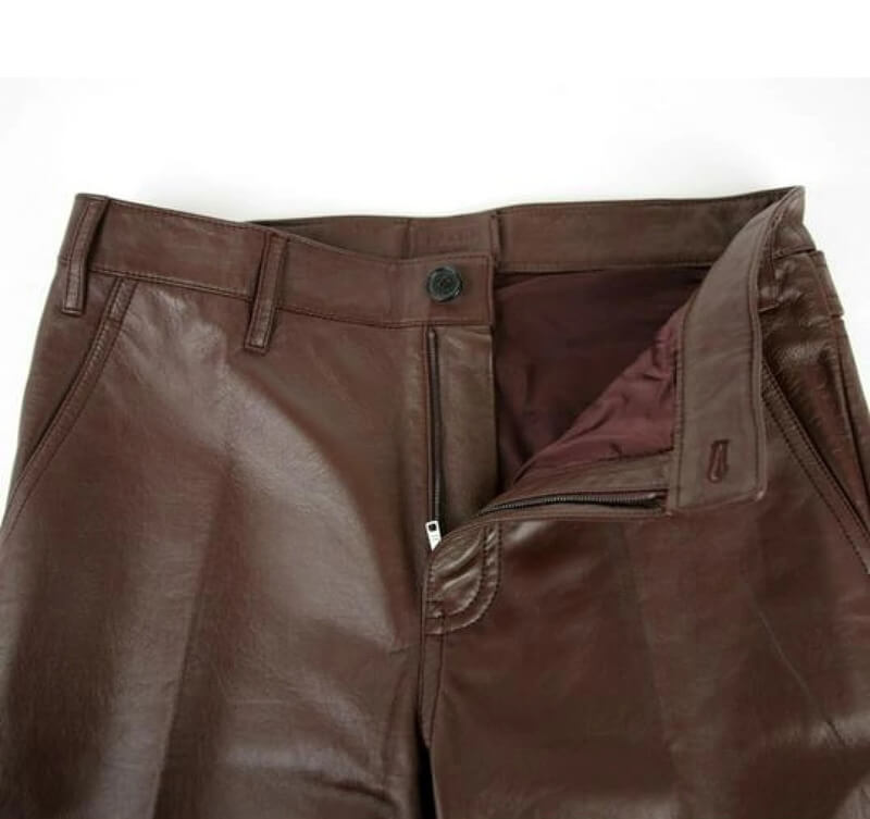 Stylish Men's Brown Leather Pants