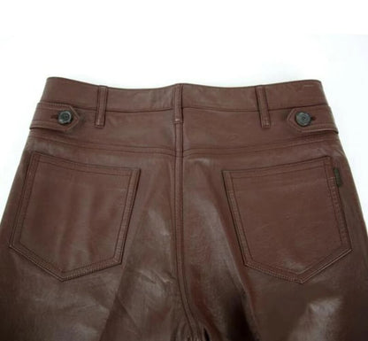 Stylish Men's Brown Leather Pants