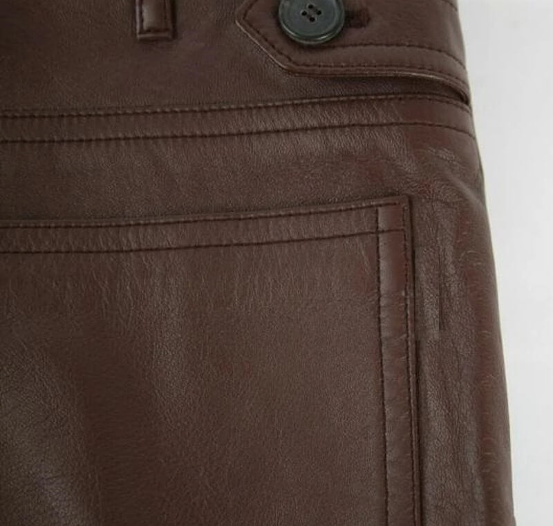 Stylish Men's Brown Leather Pants