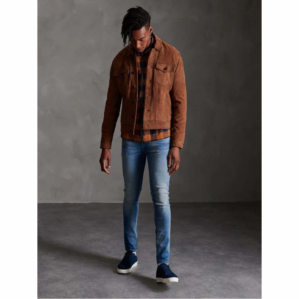 trending brown suede jacket