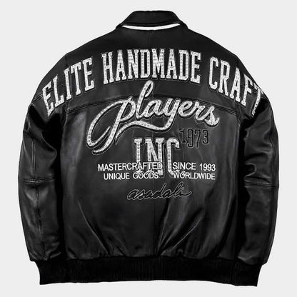 Vintage 90s Genuine Leather Bomber Jacket Urban Hip Hop Style