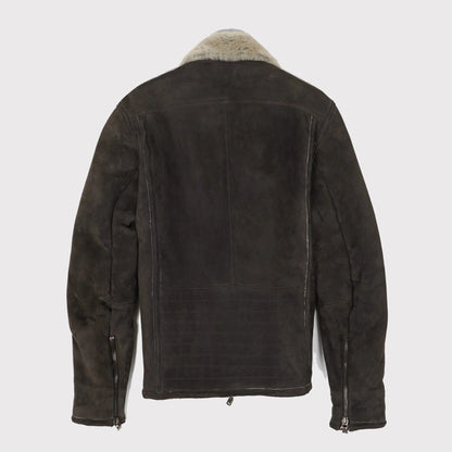 Vintage Black Shearling Leather Jacket