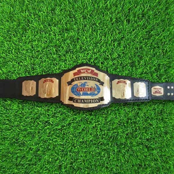 WCW Television World Championship Replica Belt with Genuine Leather Strap