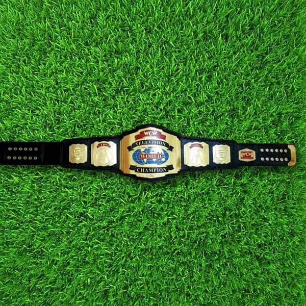 WCW Television World Championship Replica Belt with Genuine Leather Strap