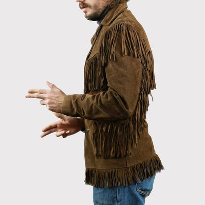 Western Style Men's Suede Leather Jacket