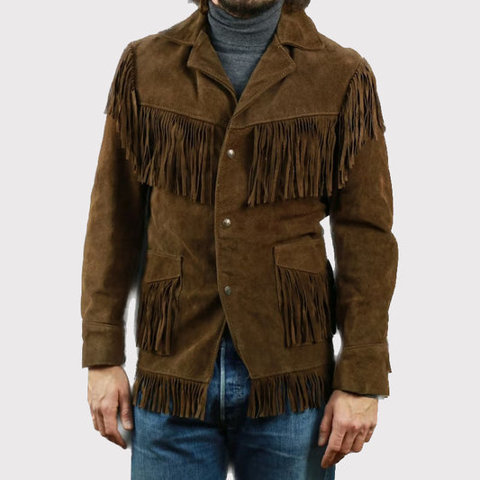 Men's Western Suede Leather Jacket - Cowboy Style!